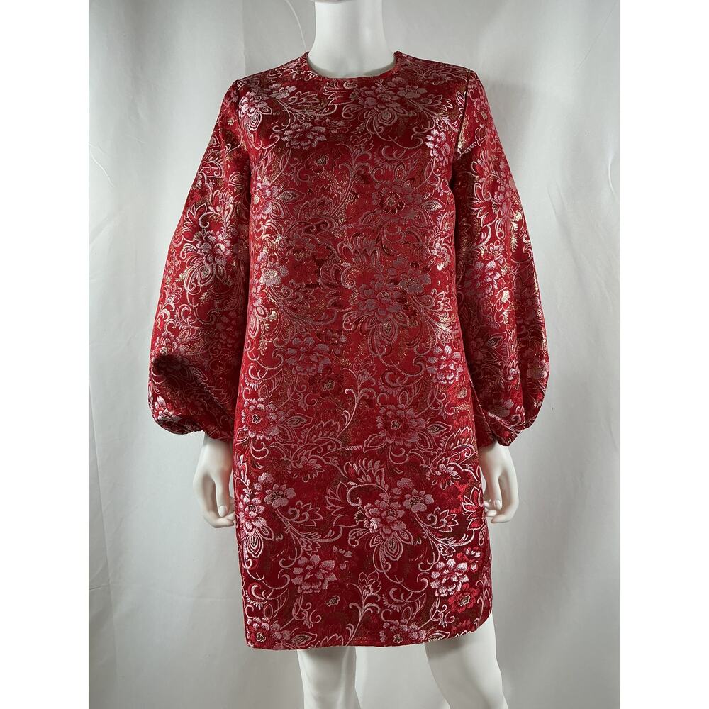 Tuckernuck Hyacinth House Red and Pink Brocade dress